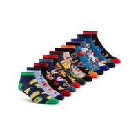 Boîte de 12 paires de chaussettes décontractées fantaisie basses pour hommes, Denver Hayes Front_Three_Fourths_Angled_Right
