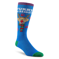 Mi-chaussettes fantaisistes côtelées à motifs de Noël pour hommes, Denver Hayes Front_Three_Fourths_Angled_Right