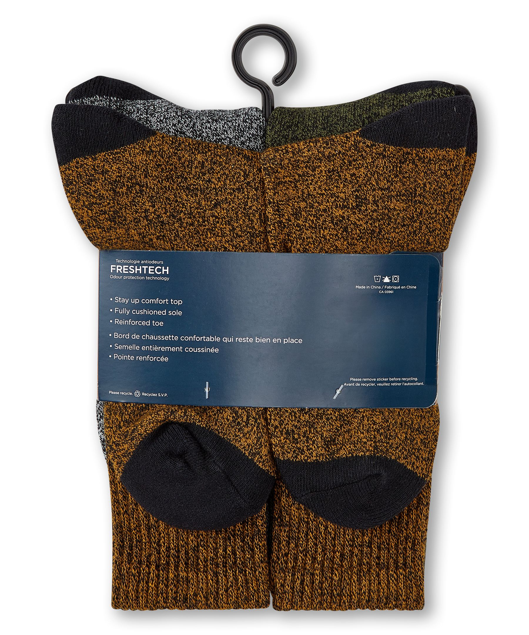 Mi-chaussettes décontractées pour hommes, Denver Hayes, paquet de 5