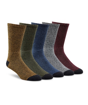 Denver Hayes Men's Casual Crew Socks, 5 Pack