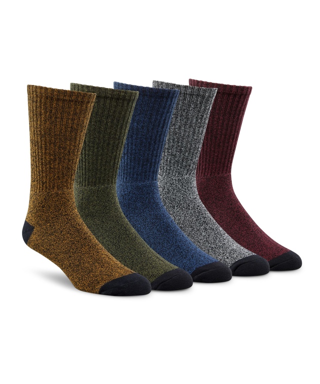 Mi-chaussettes décontractées pour hommes, Denver Hayes, paquet de 5 Front_Flat