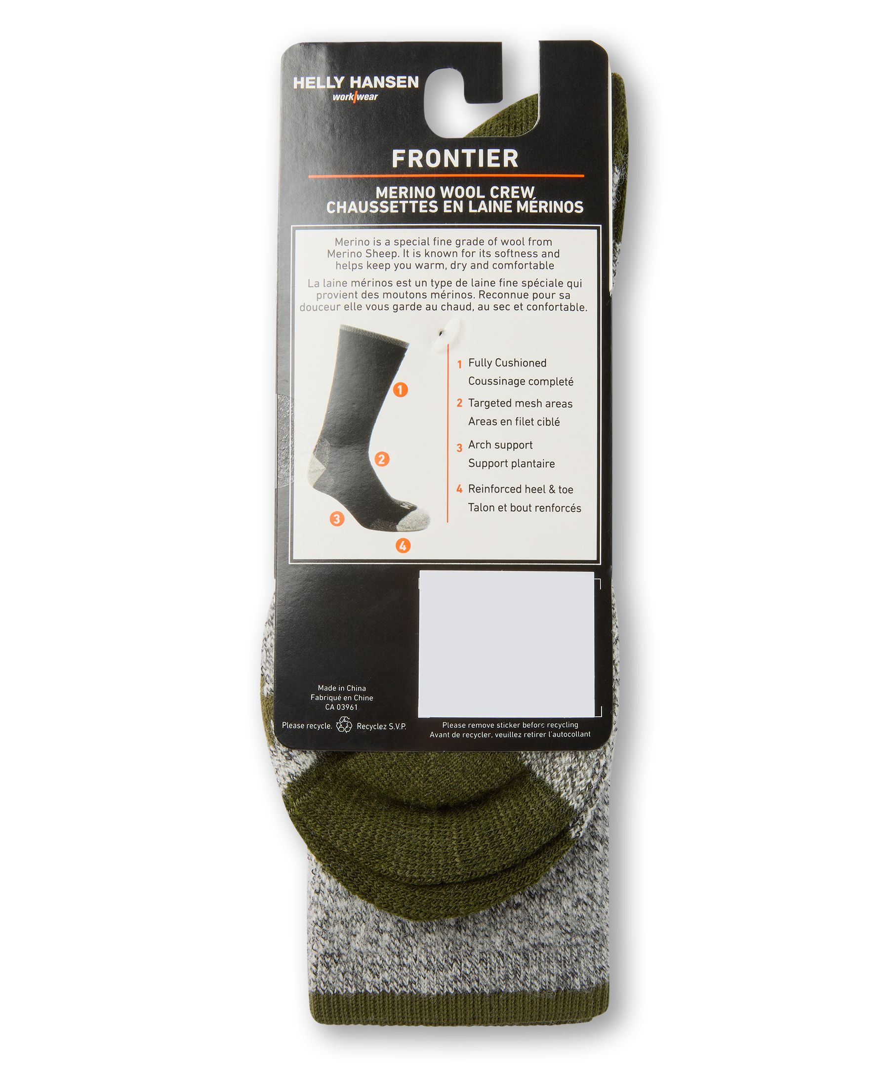 Chaussettes de travail en laine mérinos, Helly Hansen Workwear, paquet de 2