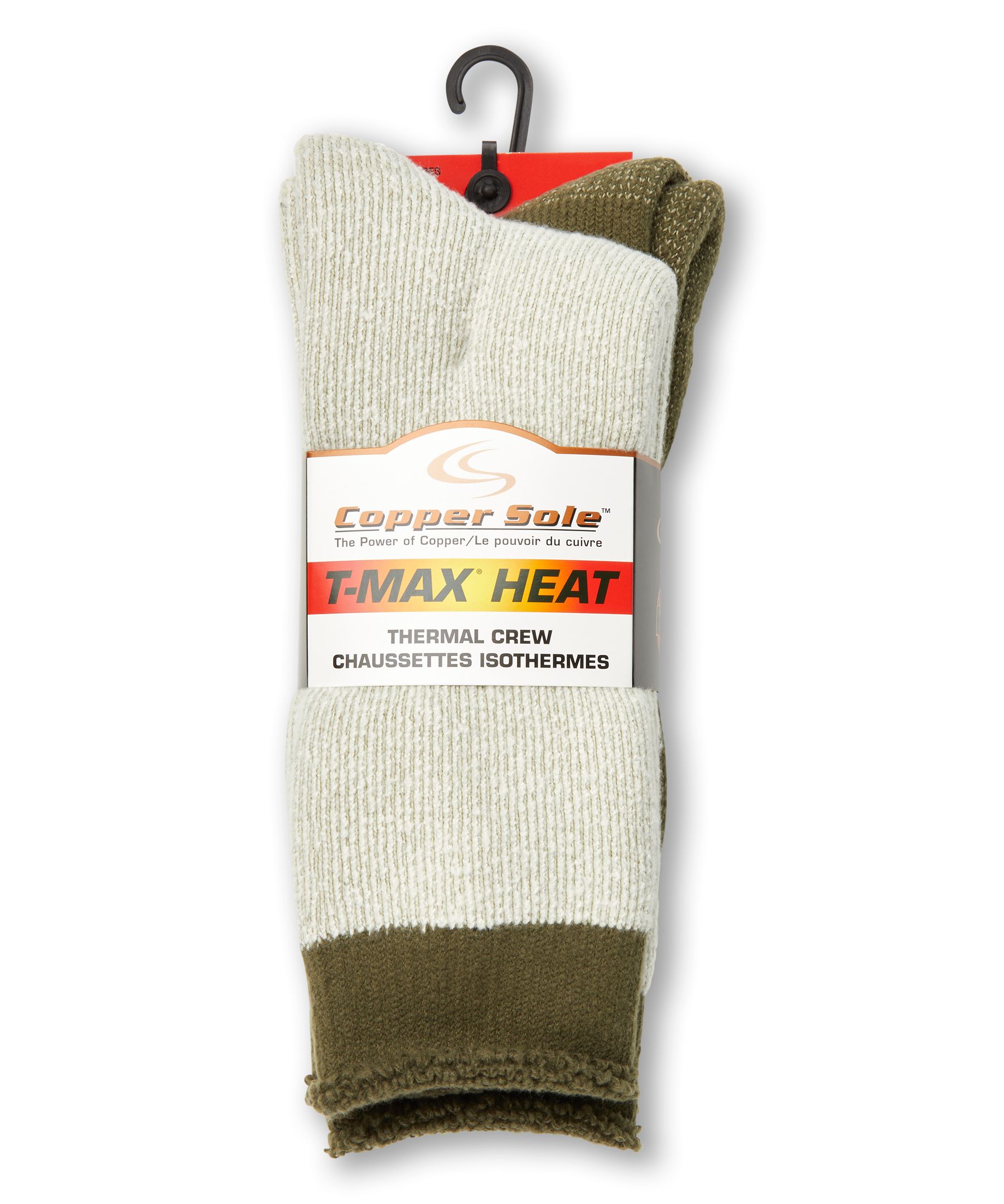 Mi-chaussettes isothermes T-MAX HEATMD pour hommes, Copper Sole, paquet de 2