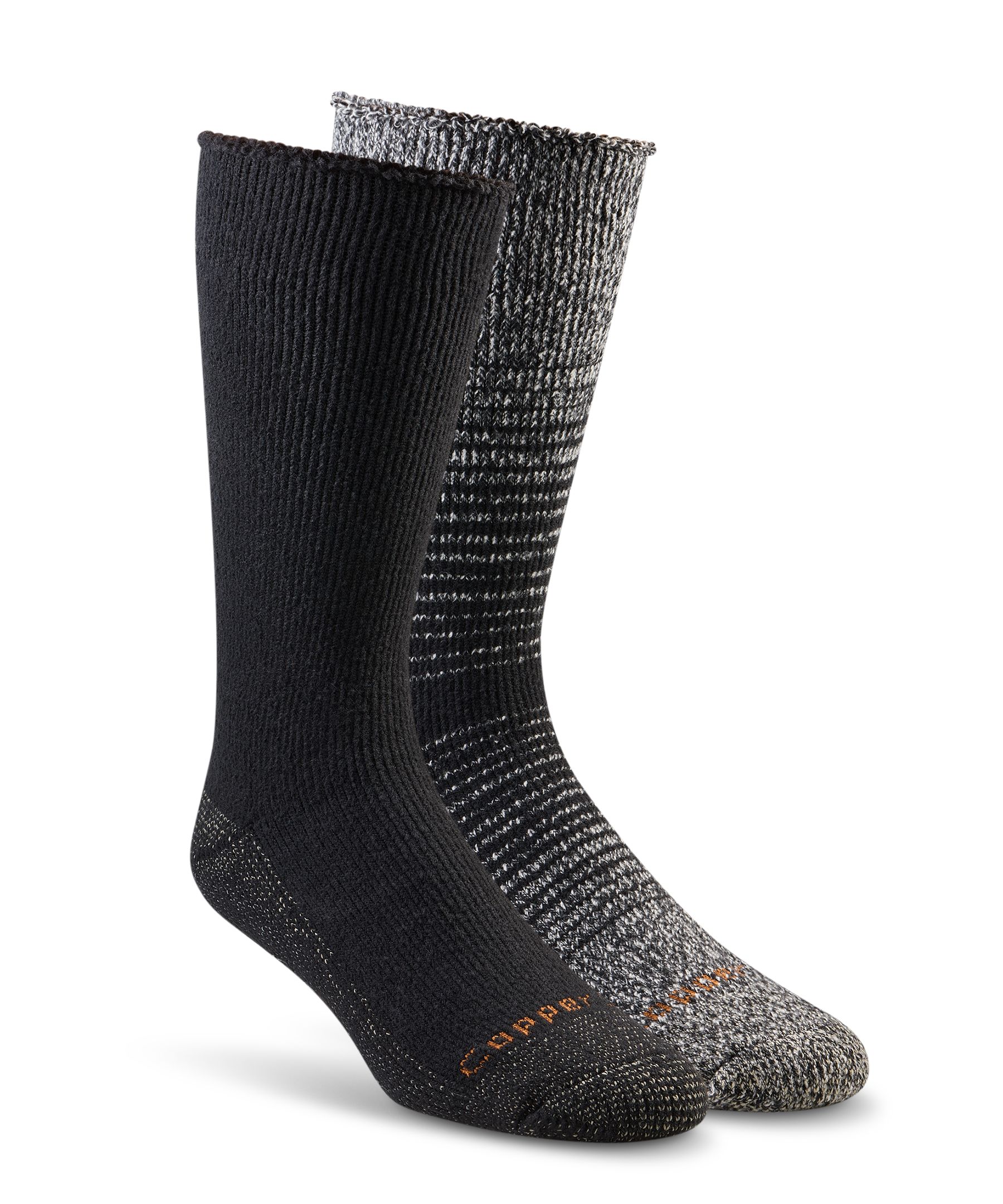 Mi-chaussettes de détente antidérapantes T-MAX HEATMD pour hommes, Copper Sole, paquet de 2