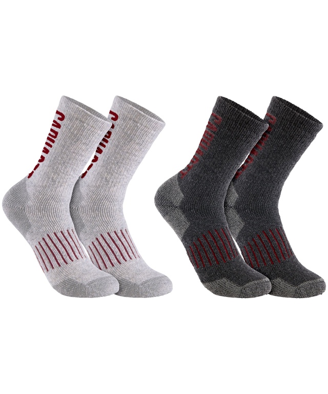 Carhartt Men's Midweight Logo Socks, 2 Pack Front_Three_Fourths_Angled_Right