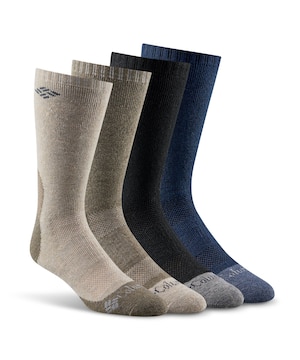 Columbia Men's Wool Blend Boot Socks, 4 Pack