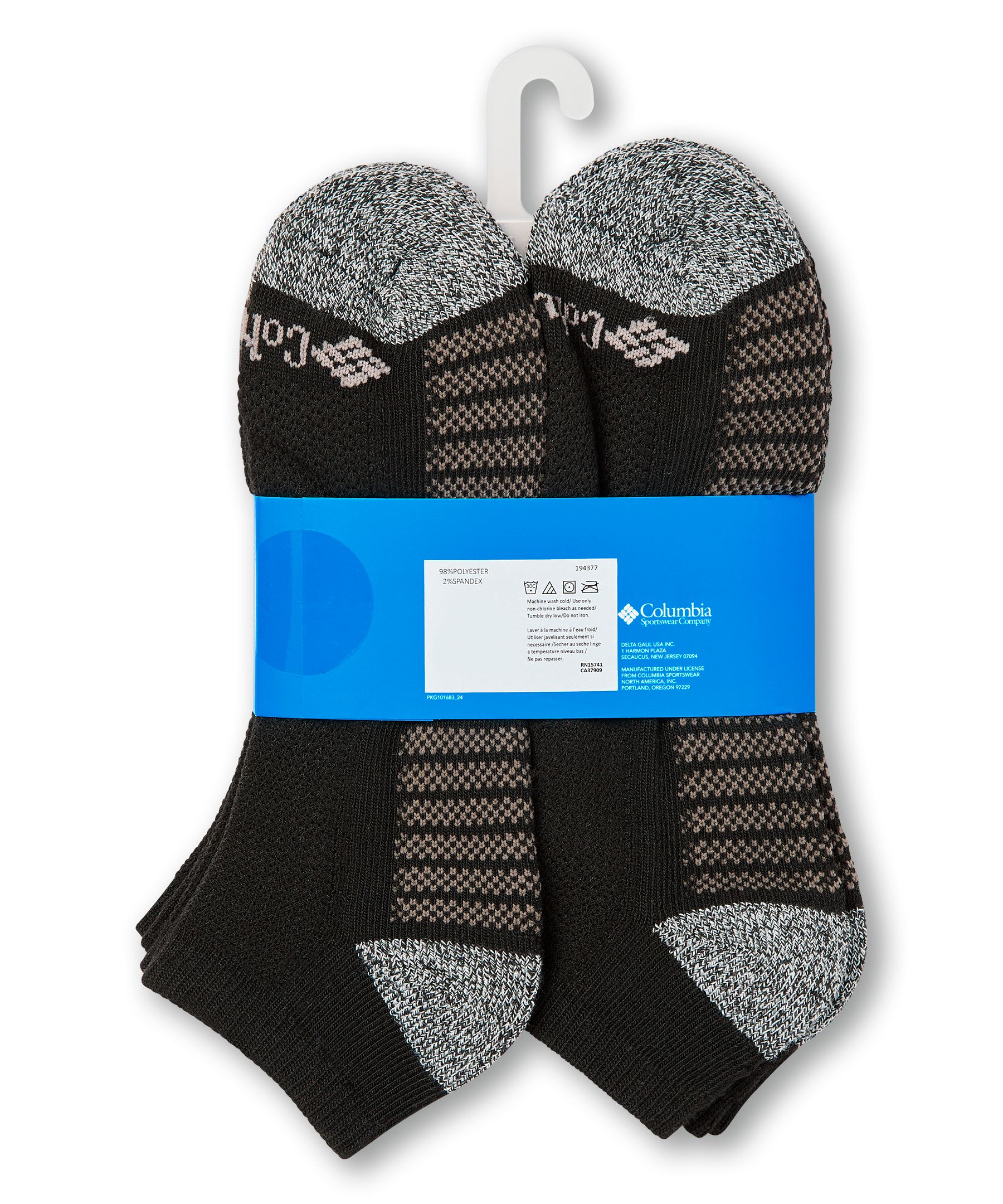 Chaussettes de sport invisibles pour hommes, Columbia, paquet de 6&nbsp;paires