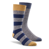 Mi-chaussettes décontractées à rayures pour hommes, Denver Hayes, paquet de 2&nbsp;paires Front_Three_Fourths_Angled_Right