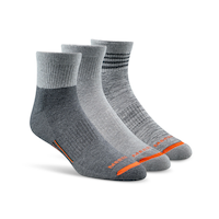 Merrell Men's Wool Work Quarter Socks, 3 Pack Front_Angled_Right
