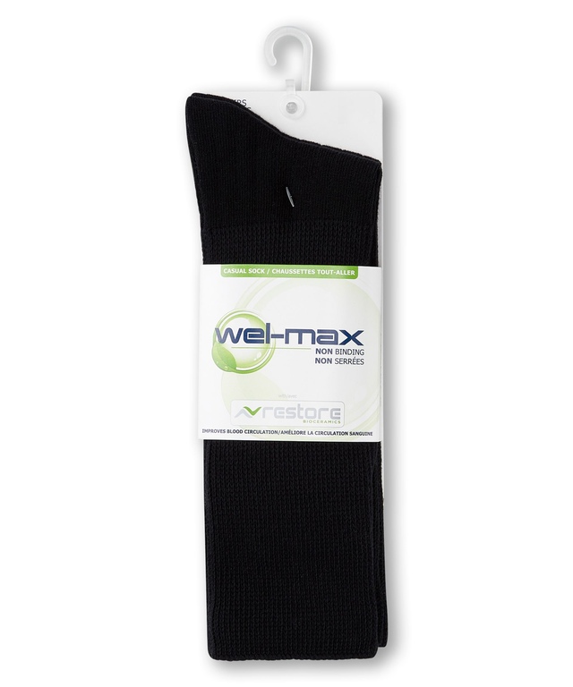 Welmax Men's Bioceramic™ Non-Binding Casual Socks, 2 Pack
