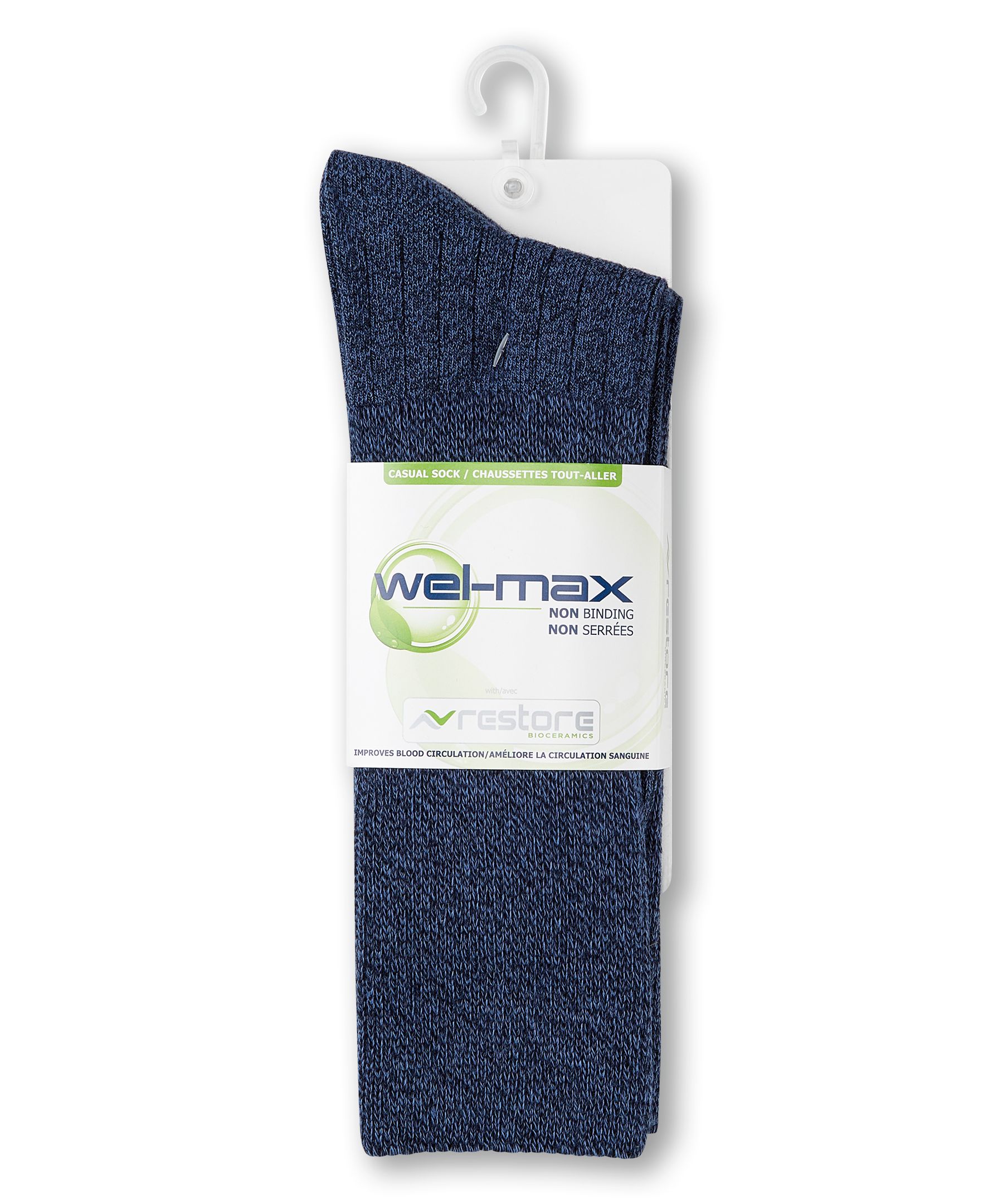 Welmax Men's Bioceramic™ Non-Binding Casual Socks, 2 Pack