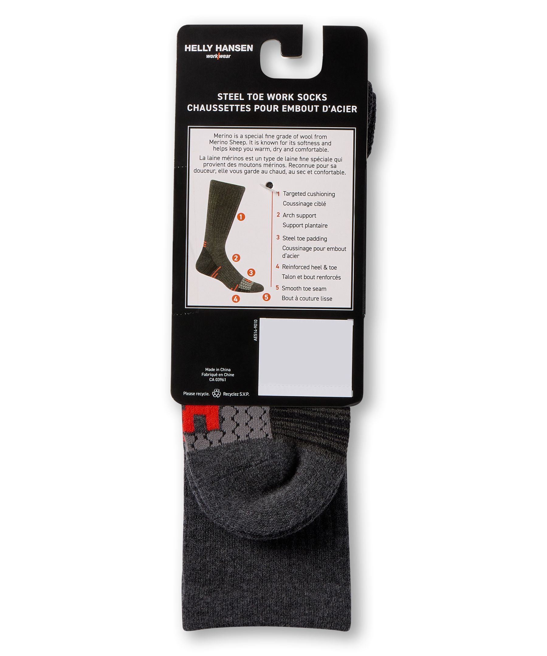 Helly Hansen Workwear Men's Steel Toe Tall Crew Socks