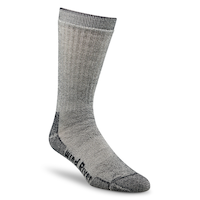 WindRiver Men's Midweight Merino Blend Crew Socks Front_Three_Fourths_Angled_Right