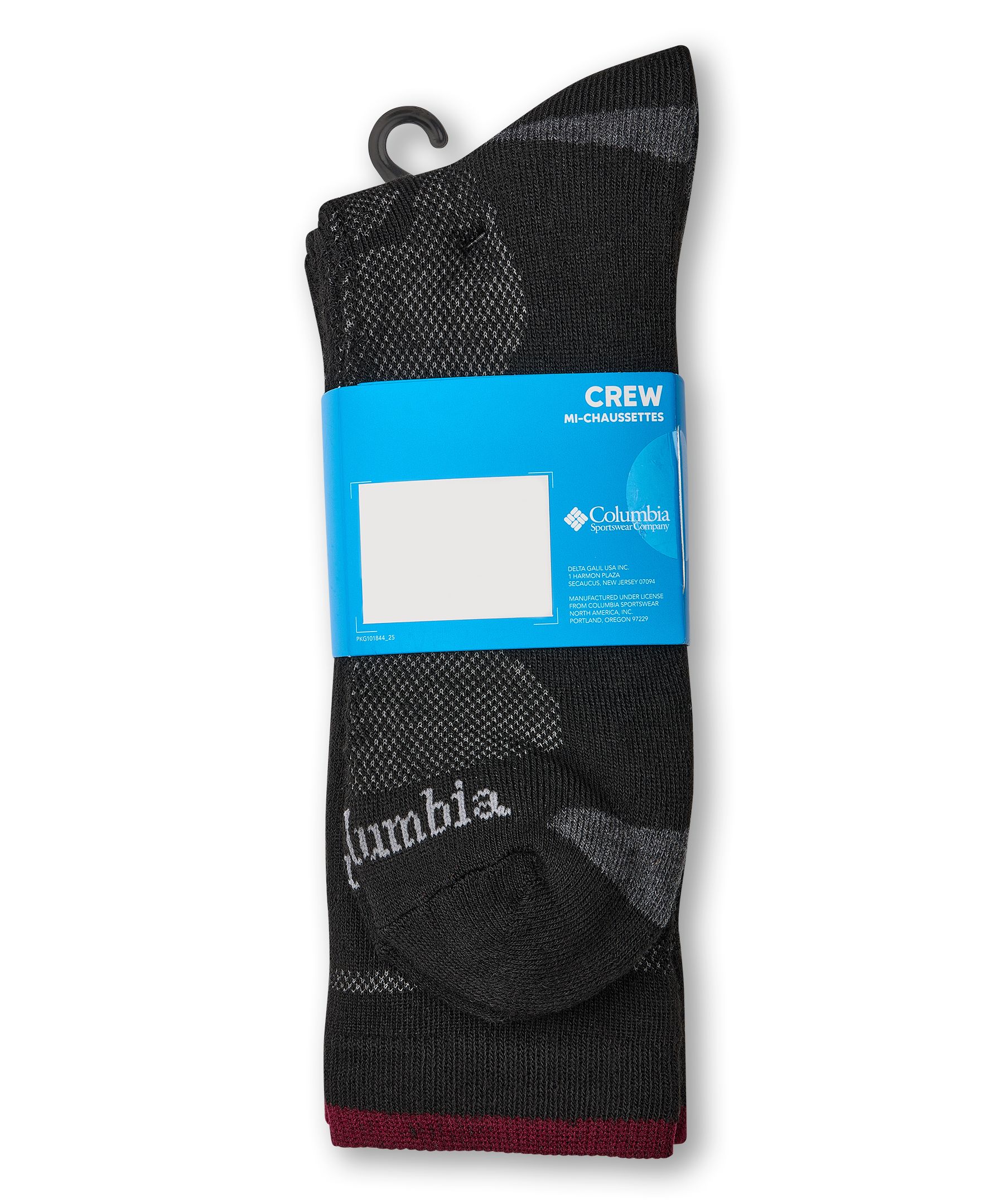 Mi-chaussettes en filet polyester pour hommes, Columbia