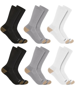 Carhartt Men's Medium Weight Crew Work Socks, 6 Pack
