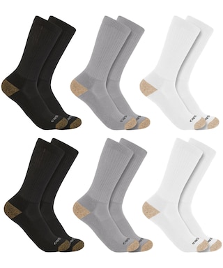 Carhartt Chaussettes de travail d'équipe de poids moyen pour hommes, paquet de 6