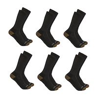 Carhartt Men's Medium Weight Crew Work Socks, 6 Pack