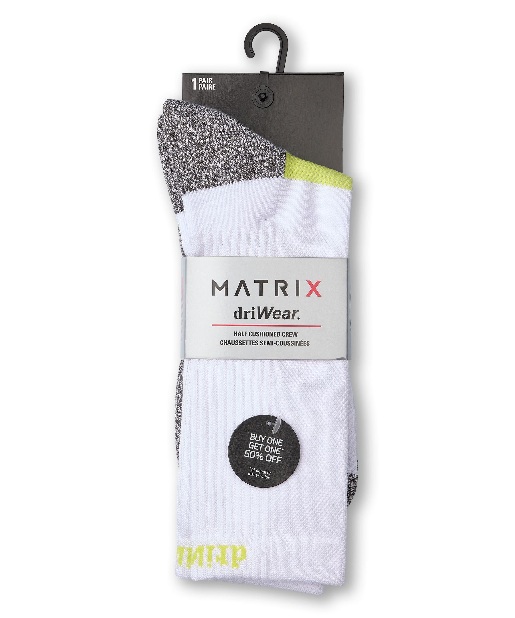 Matrix Men's BOGO driWear™ Sport Crew Socks