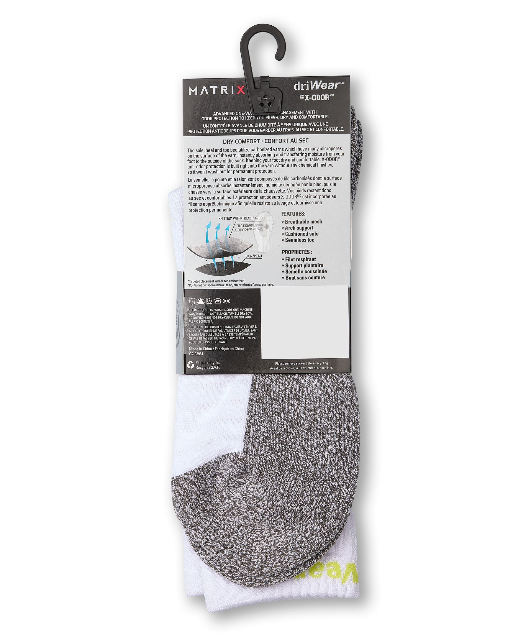 Matrix Men's BOGO driWear™ Sport Crew Socks