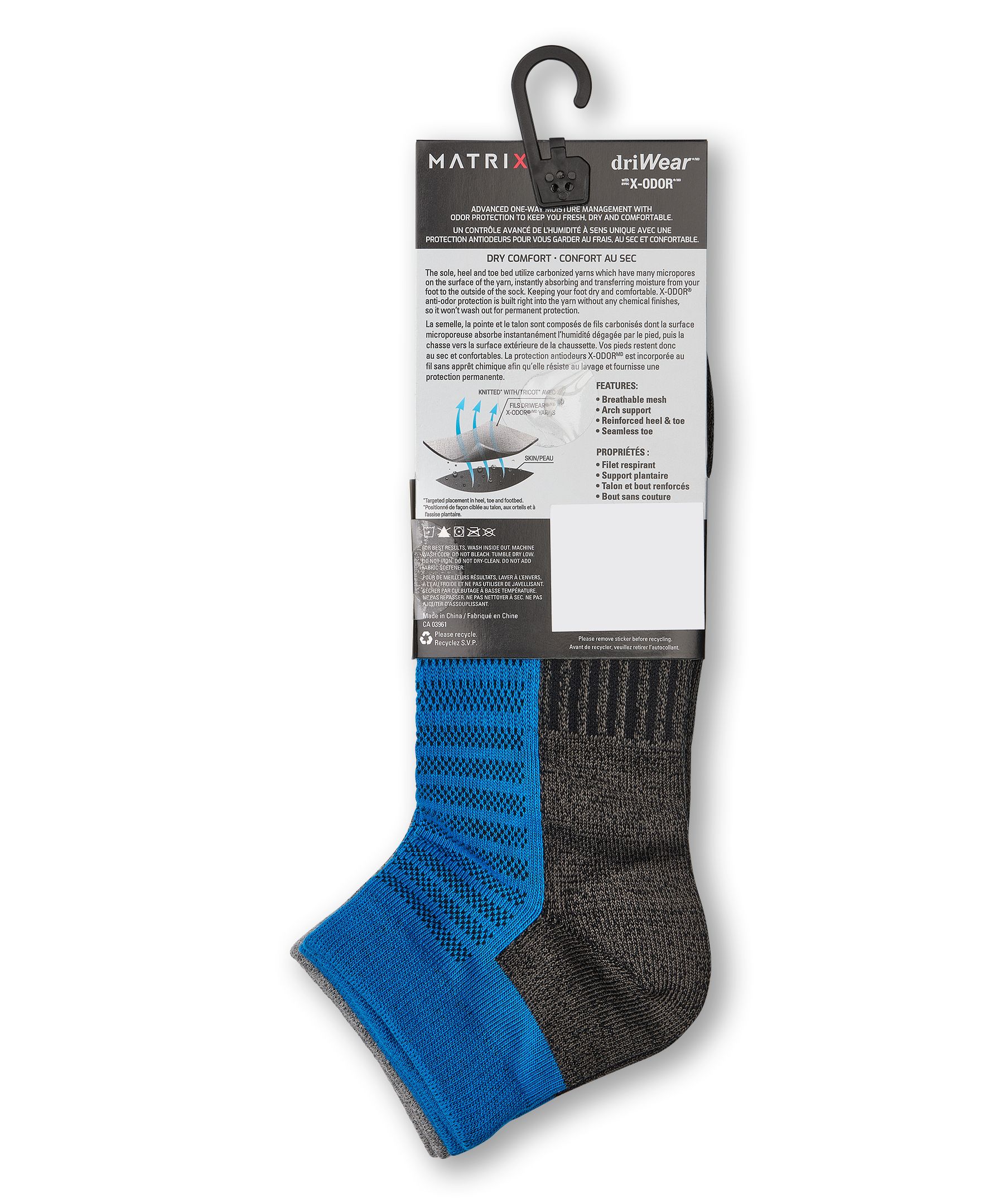Matrix Men's driWear™ Tech Low Cut Sport Socks, 3 Pack