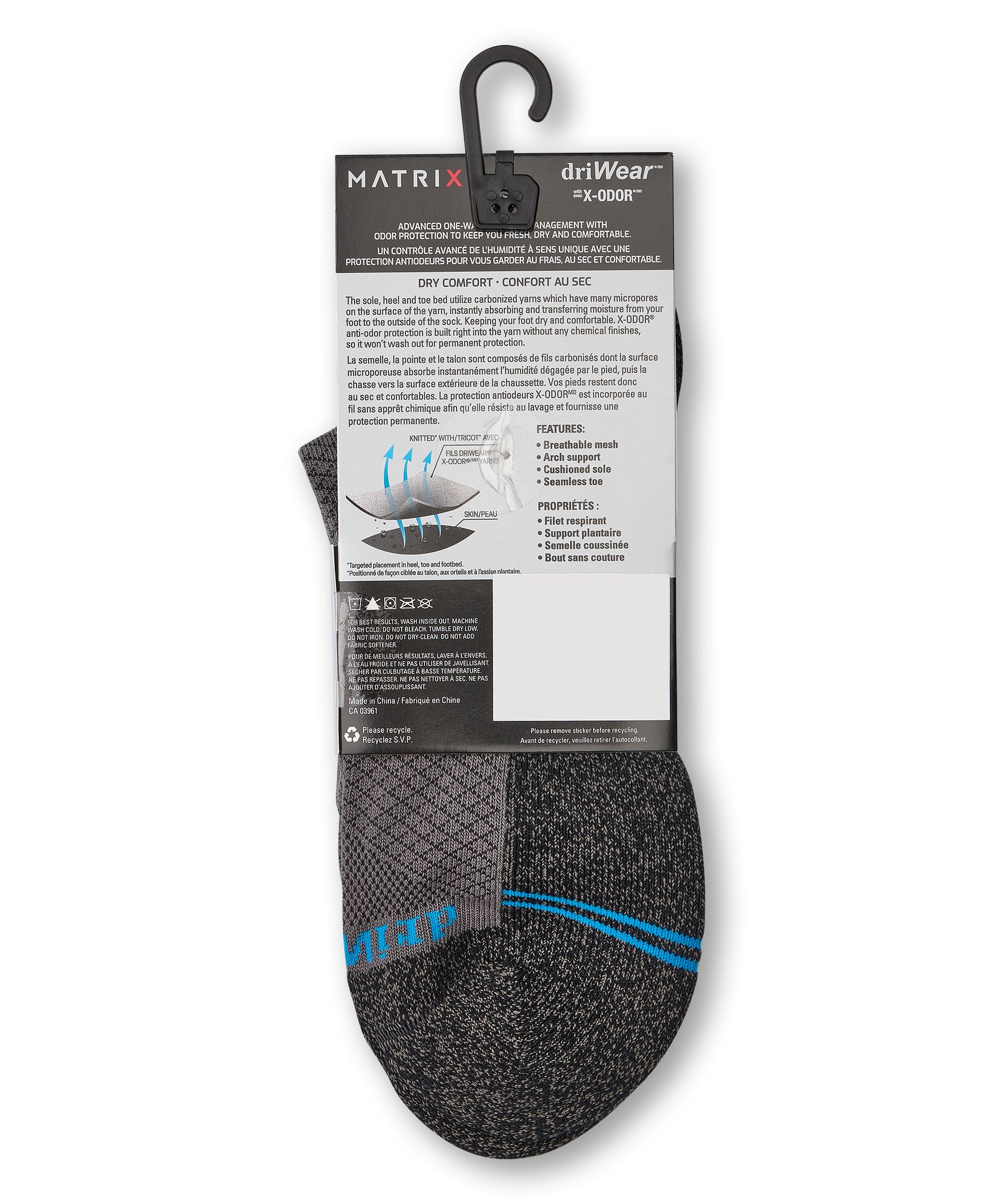 Matrix Men's BOGO driWear™ Quarter Cut Sport Socks