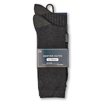 Denver Hayes Men's driWear™ Textured Casual Socks, 2 Pack Front_Flat