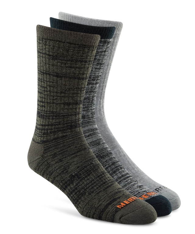 Mi-chaussettes de randonnée légères en laine pour hommes, Merrell, paquet de 3 paires