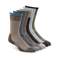 Mi-chaussettes rembourrées en tissu recyclé pour hommes, Merrell, paquet de 6 paires Front_Angled_Right