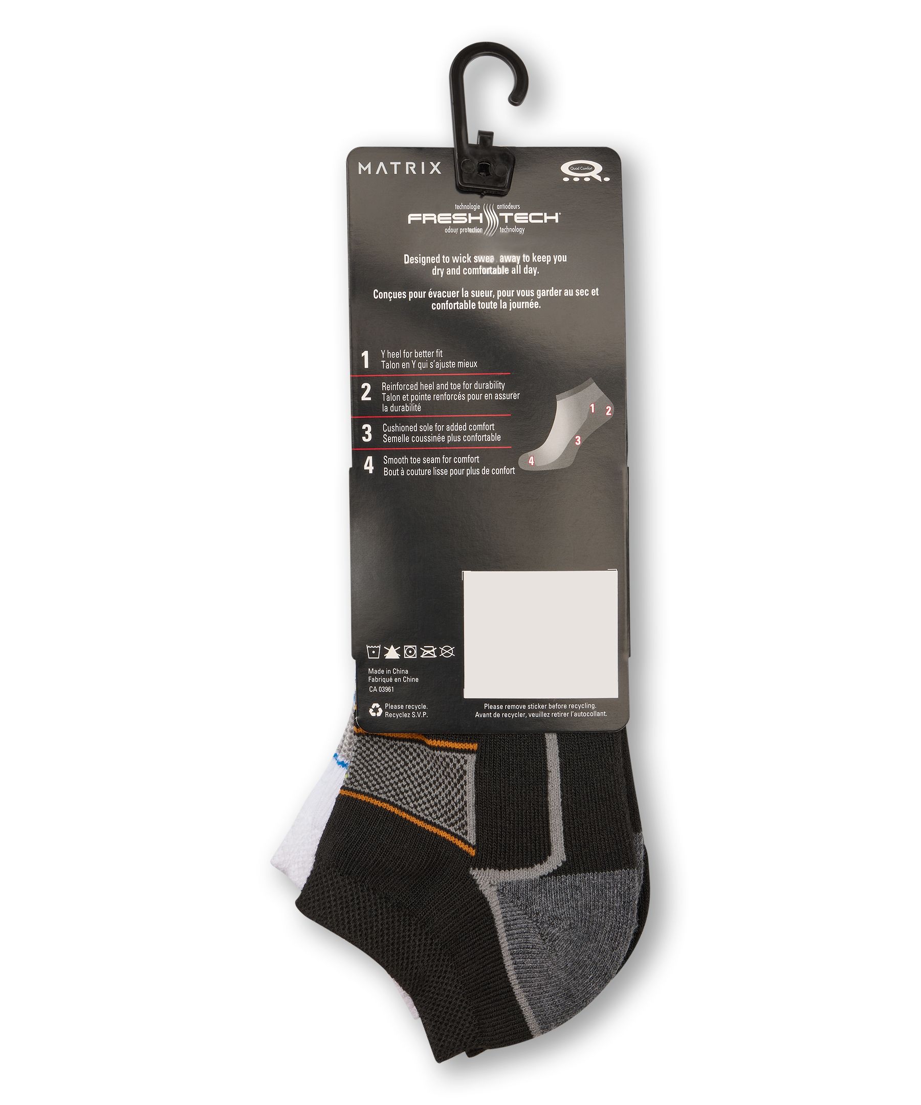 Chaussettes sport basses pour hommes, Matrix, paquet de 3&nbsp;paires - Achetez-en un paquet et obtenez-en un autre