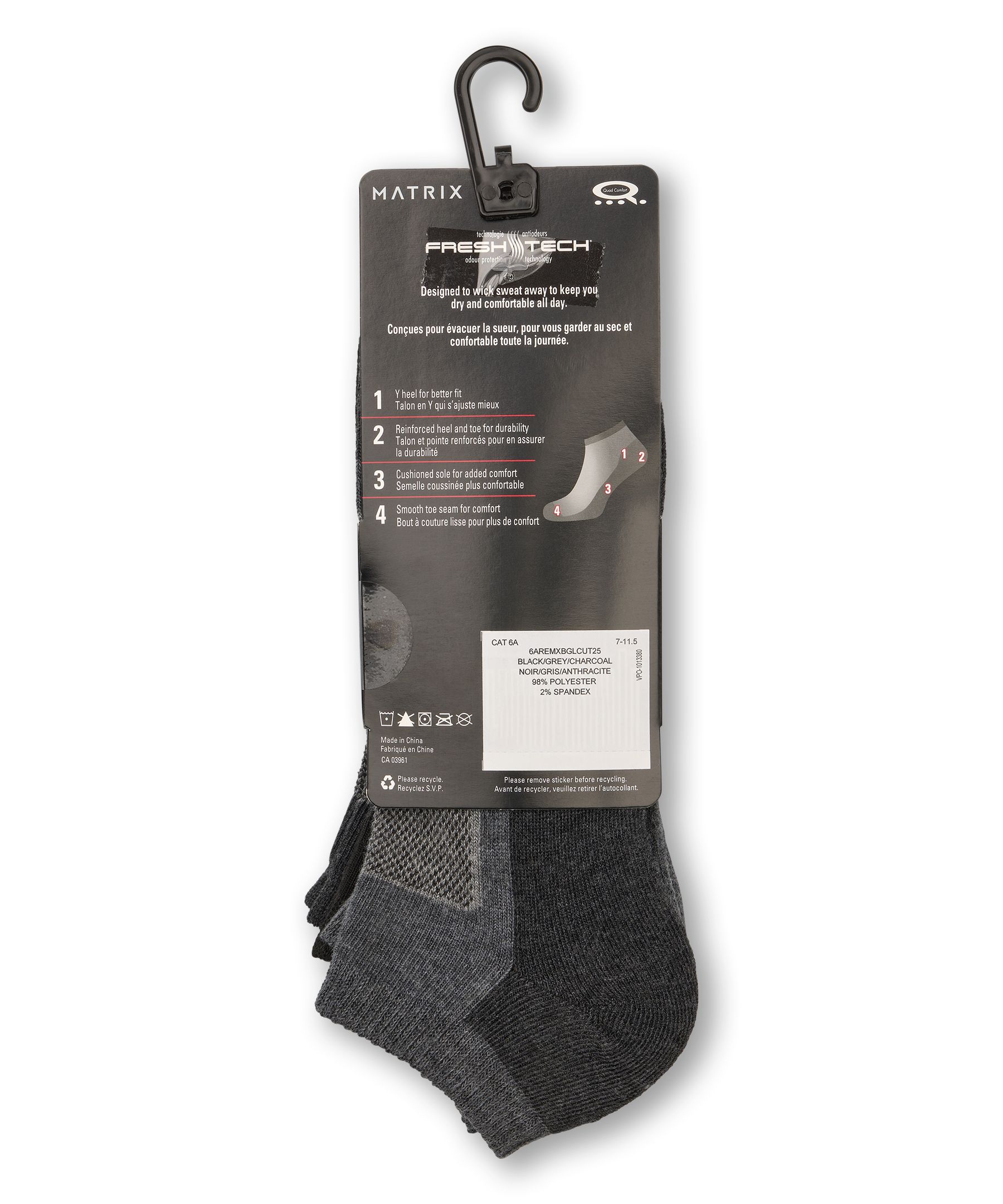 Matrix Men's 3 Pk BOGO Low Cut Sport Socks