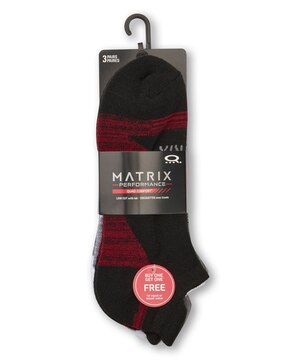 Chaussettes sport basses pour hommes, Matrix, paquet de 3 paires - Achetez-en un paquet et obtenez-en un autre