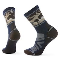 Smartwool Men's Hike Light Cushion Mountain Moose Crew Socks Composite_or_Mixed