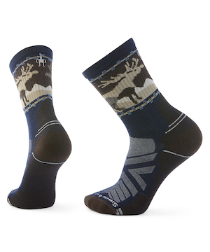 Smartwool Men's Hike Light Cushion Mountain Moose Crew Socks