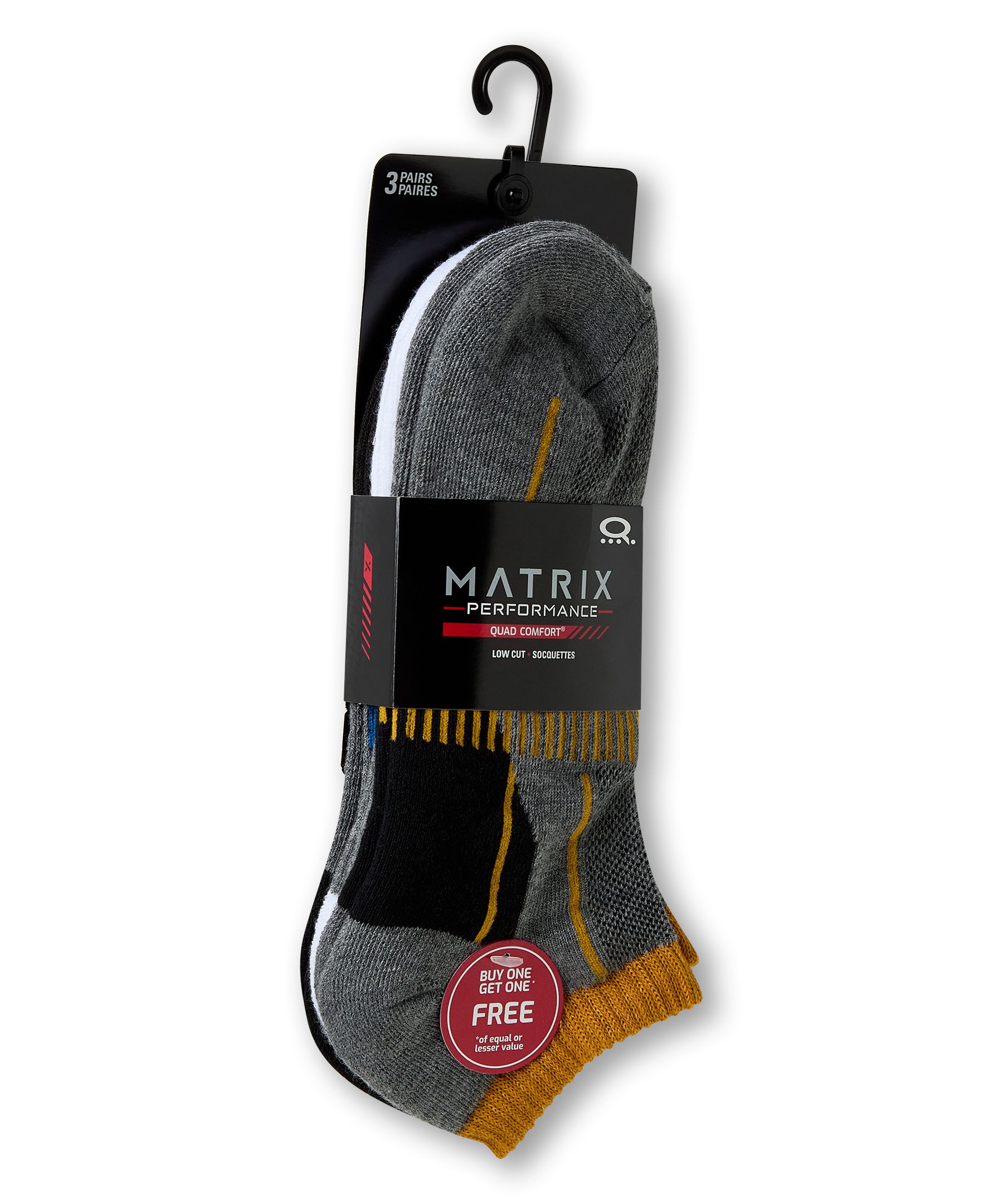 Matrix Men's 3 Pk BOGO Low Cut Sport Socks