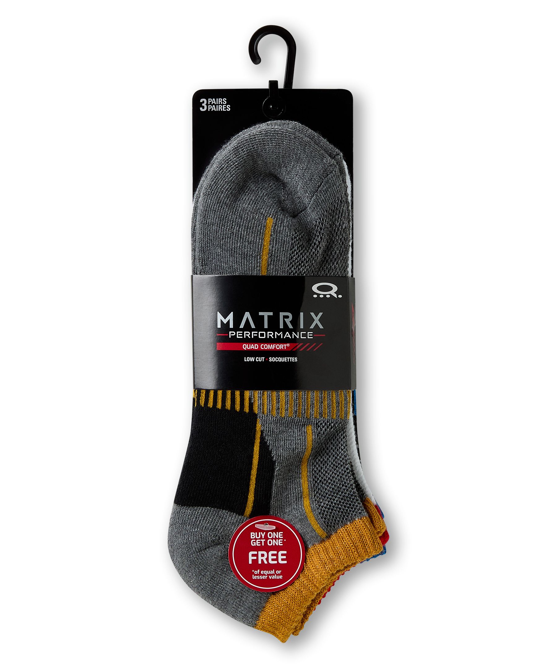 Matrix Men's 3 Pk BOGO Low Cut Sport Socks