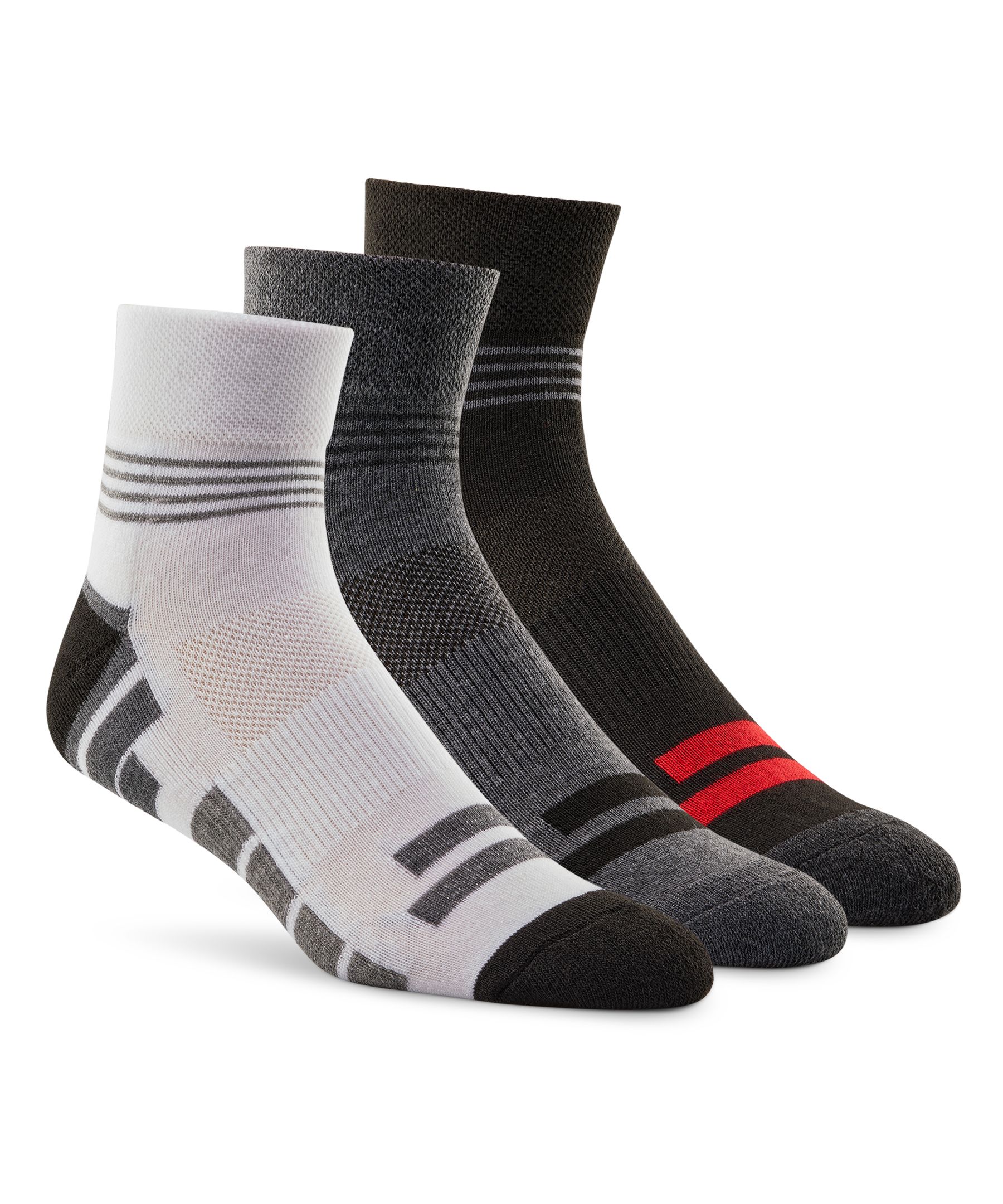 Chaussettes sport un quart pour hommes, Matrix, paquet de 3&nbsp;paires - Achetez-en un paquet et obtenez-en un autre