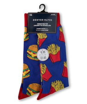 Mi-chaussettes décontractées à motif fantaisie dépareillé avec FreshTech pour hommes, Denver Hayes