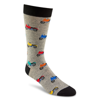 Denver Hayes Men's Novelty Mini Pattern Casual Crew Socks Front_Angled_Right