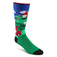 Denver Hayes Men's Sports Pattern Casual Crew Socks Front_Angled_Right