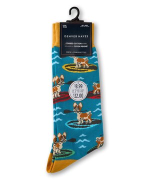 Mi-chaussettes décontractées à motifs fantaisie d'animaux avec FreshTech pour hommes, Denver Hayes