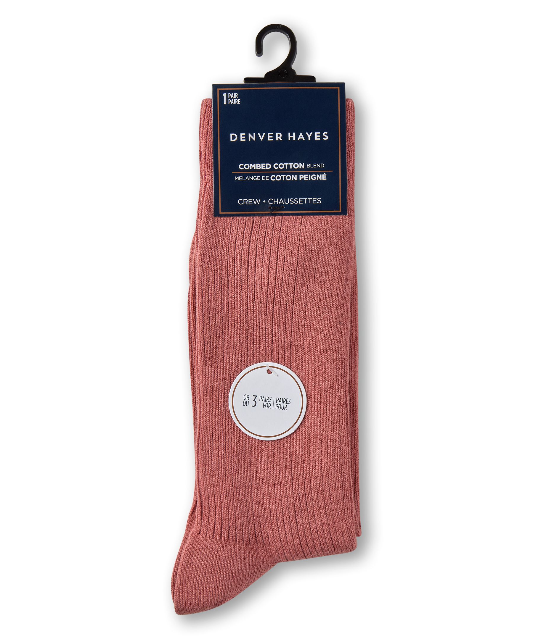 Mi-chaussettes en tricot côtelé décontractées à la mode pour hommes, Denver Hayes