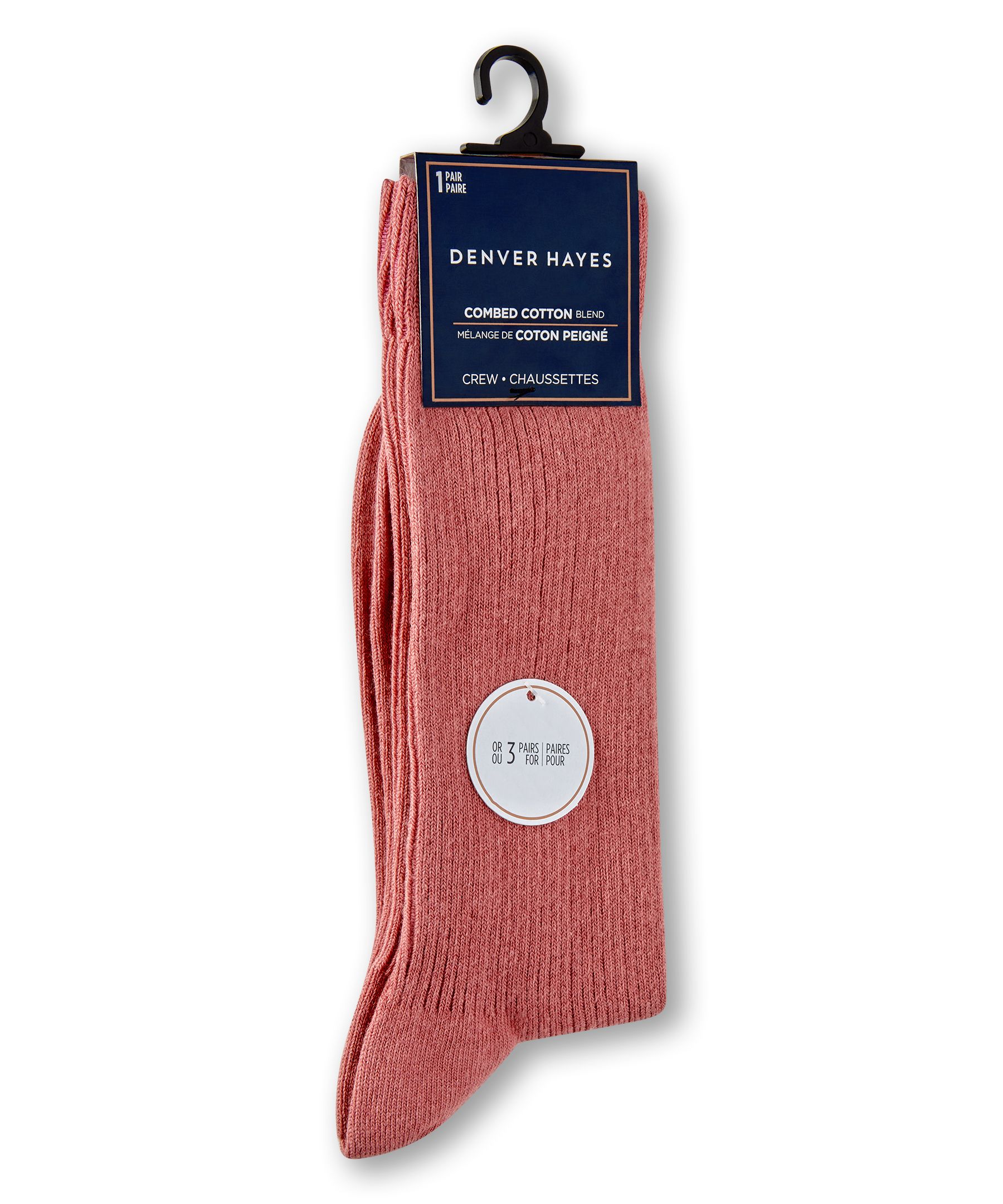 Mi-chaussettes en tricot côtelé décontractées à la mode pour hommes, Denver Hayes