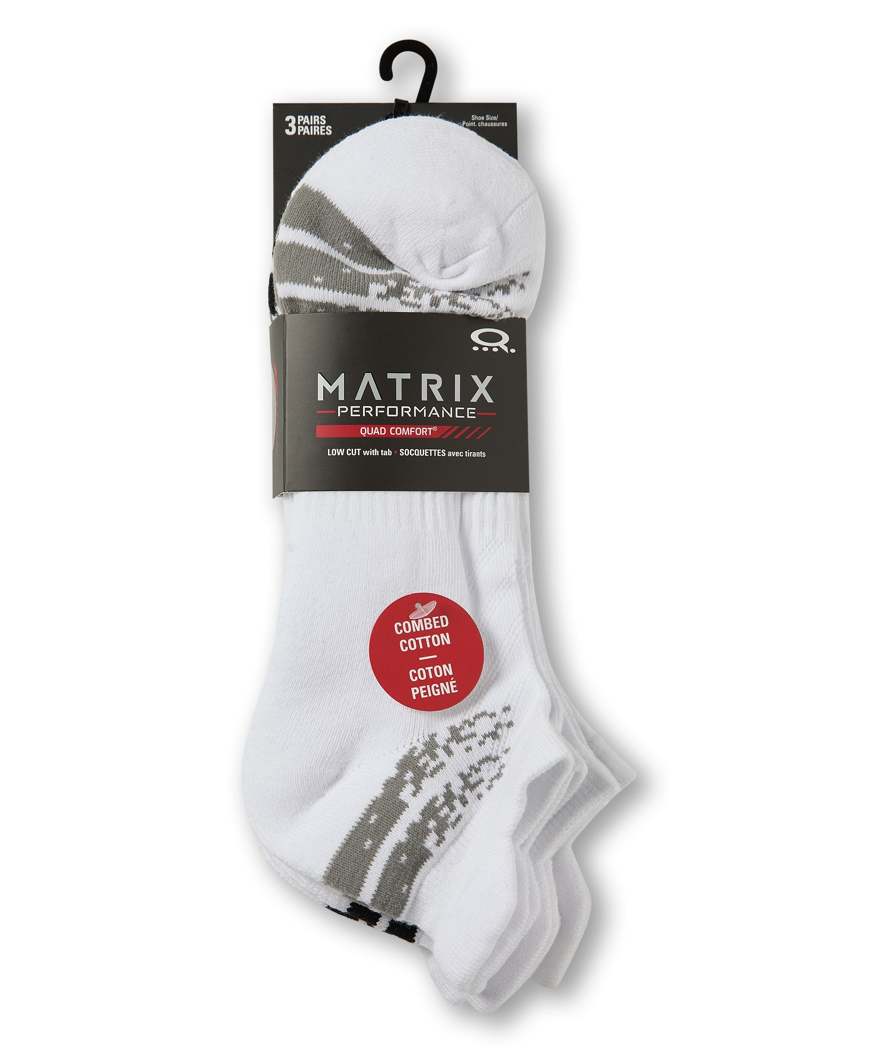 Matrix Men's 3 Pk FreshTech® Low Cut Sports Socks
