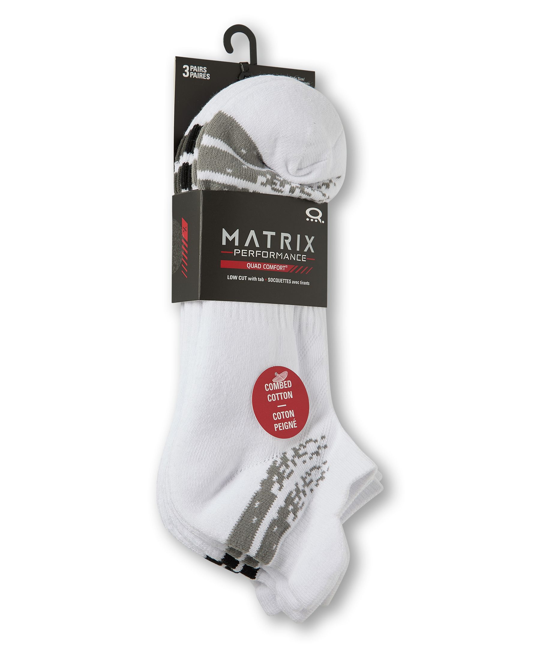 Matrix Men's 3 Pk FreshTech® Low Cut Sports Socks