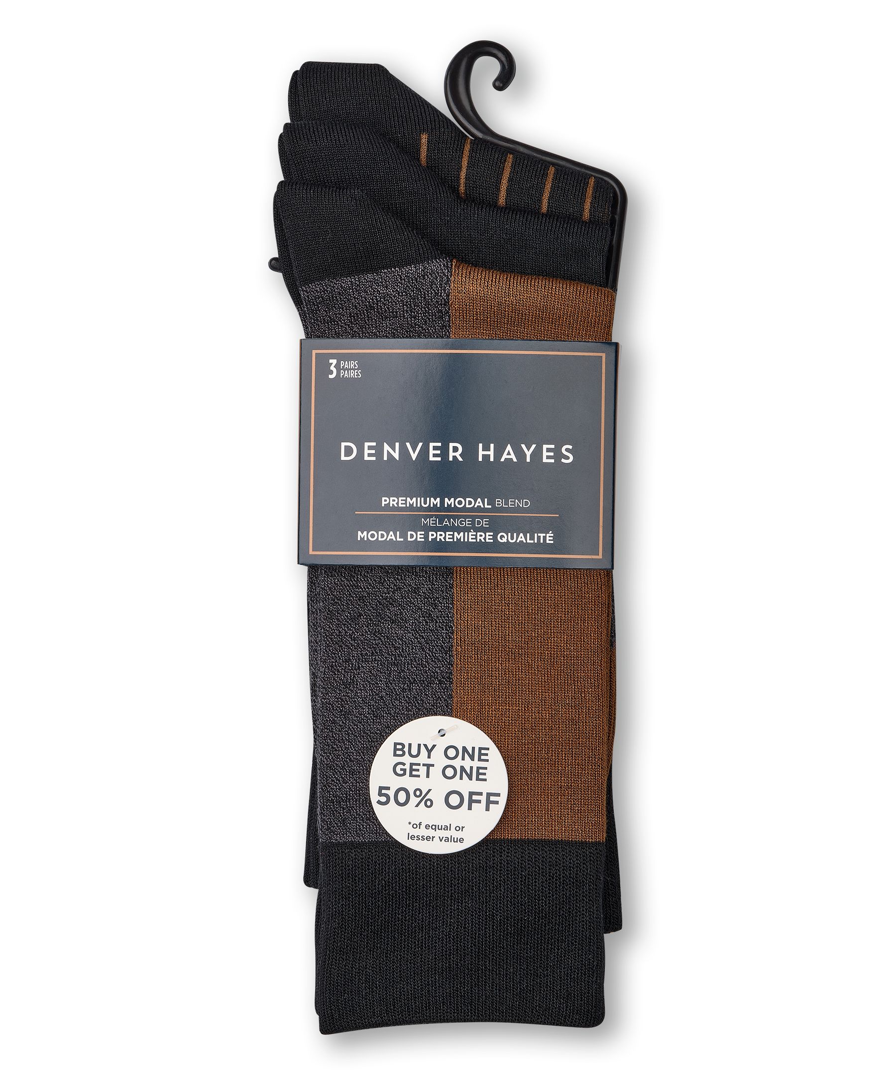 Mi-chaussettes décontractées BOGO pour hommes, Denver Hayes