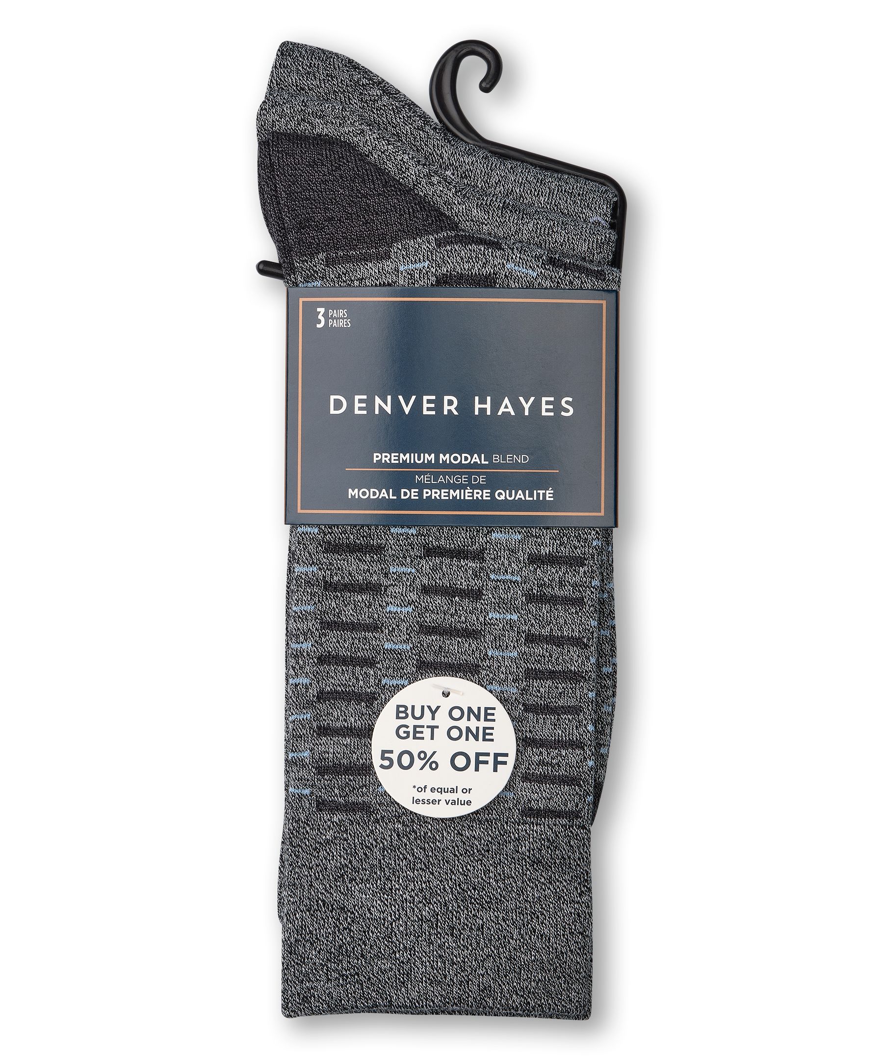 Mi-chaussettes décontractées BOGO pour hommes, Denver Hayes