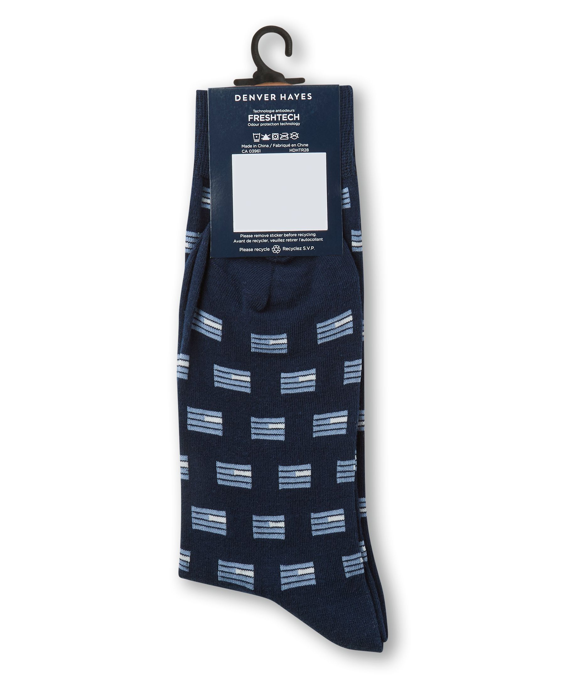 Mi-chaussettes à motif géométrique pour hommes, Denver Hayes