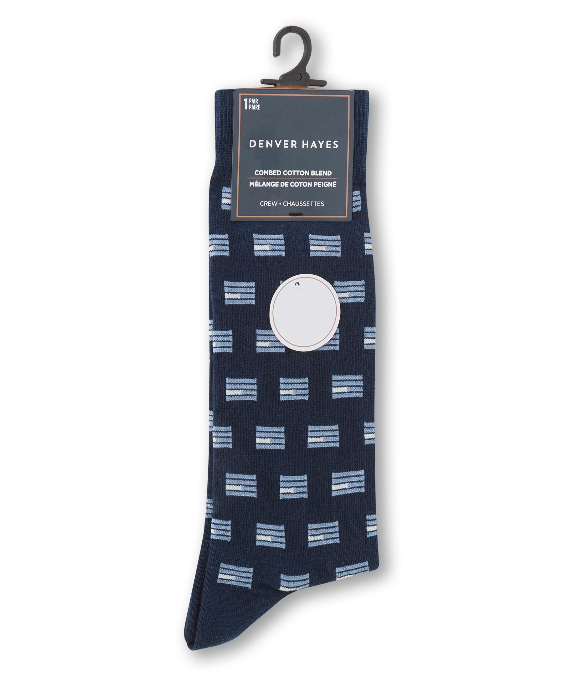 Mi-chaussettes à motif géométrique pour hommes, Denver Hayes