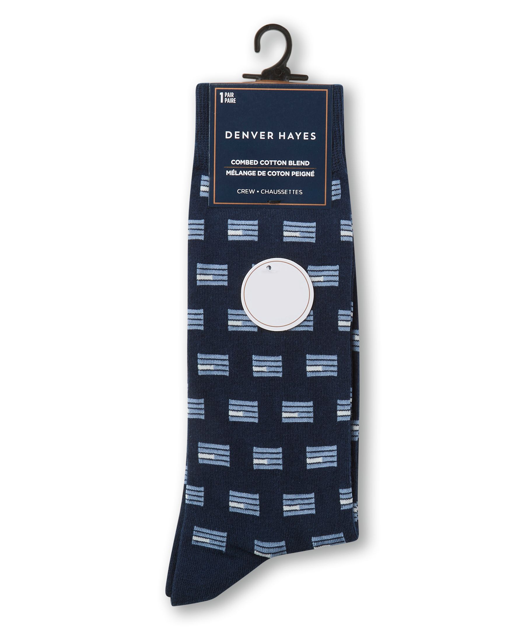 Mi-chaussettes à motif géométrique pour hommes, Denver Hayes