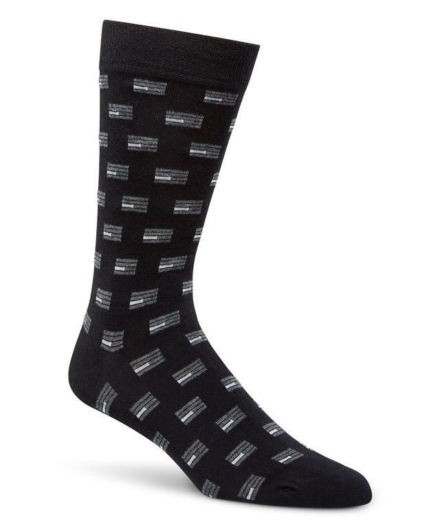 Denver Hayes Men's Geometric Pattern Crew Socks